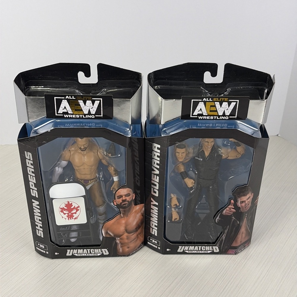 AEW Sammy Guevara Shawn Spears Unmatched Collection Wrestling Figure Lot